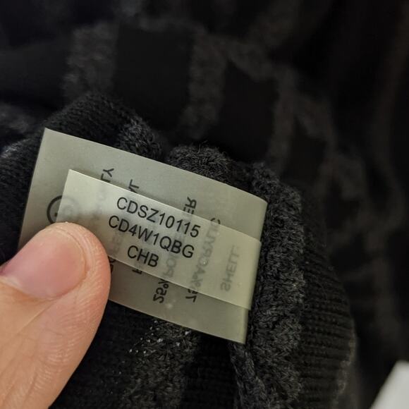 Calvin Klein Charcoal Stripe Flared Knit Sweater Dress - Picture 7 of 7